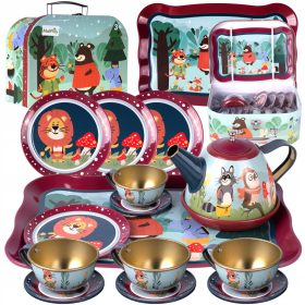 ZESTAW ZA ČAJ U KOFERU METALNI SET ŽIVOTINJA ZA DJECU
