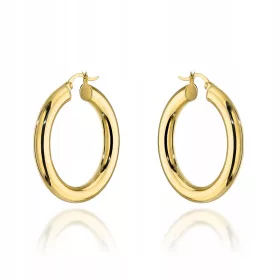   Zlatne naušnice s vrlo širokim engleskim karičima pr.585, elegantno pakiranje, graviranje