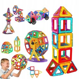    ZESTAW DUŻE KLOCKI MAGNETYCZNE KONSTRUKCYJNE 3D PANELE MAGNETNE PLOČICE 70 EL