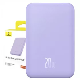 Magnetni mini power bank Baseus 5000mAh 20W (ljubičasti)