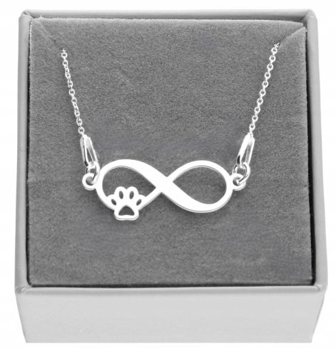  Srebrna ogrlica beskonačna šapa pas mačka šapa BOX SILVER 925