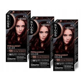  SYOSS Intenzivna boja za kosu 4-2 Mahagoni smeđa 3 komada