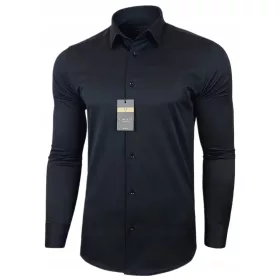    Muška crna pripijena košulja Lavier - SLIM FIT Pamuk Veličina S