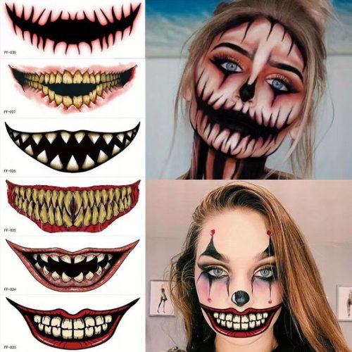 Body Makeup Halloween Tattoo naljepnice KLAUN Terrifier 10 pak