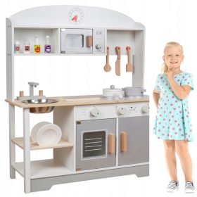   VELIKA elegancija DRVENA KUHINJA za djecu sa opremom + PRIBOR!