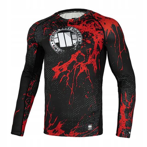  Muški rashguard s dugim rukavima Pitbull Rashguard Blood Dog II crni XXL