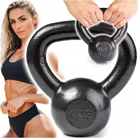    KETTLEBELL UTEG ZA VJEŽBE KETTLE BUČICA OD LIJEVANOG ŽELJEZA Bučica FITNESS 4KG