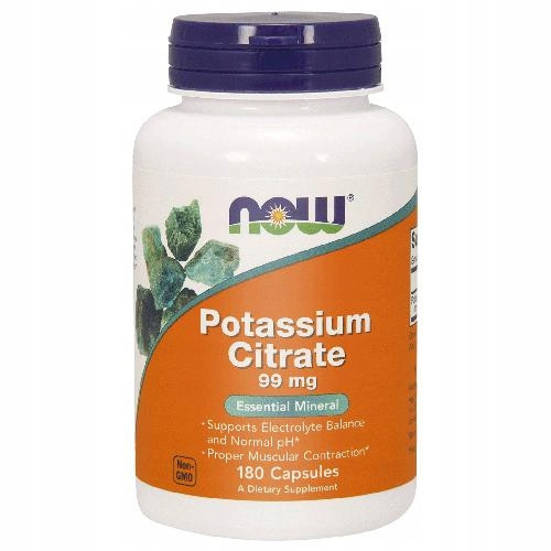 Vitamini kapsule NOW Foods Kalijev citrat 99 mg kalija 150 g