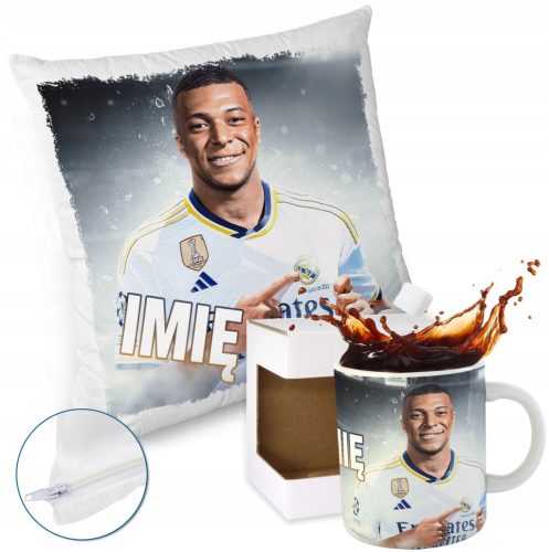  KYLIAN MBAPPE REAL MADRID SET JASTUKA ŠALICA POKLON ZA IME DJETETA