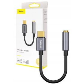 Baseus L54 USB-C audio adapter + Mini Jack 3,5 mm sivi