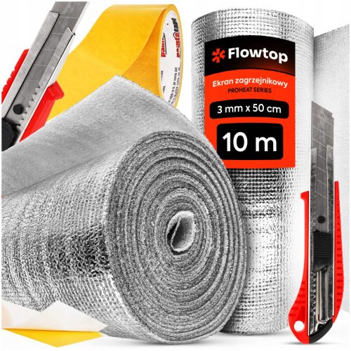 SET GRIJAĆIH PARAVANA ZA UČINKOVITO GRIJANJE | 10m x 0,5m + TOPLINSKA IZOLACIJA MAT PJENASTA TRAKA 10m + NOŽ