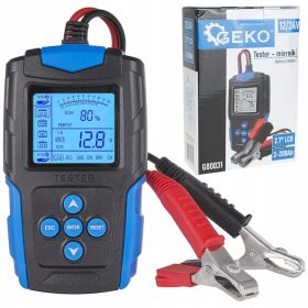 Digitalni tester akumulatora Geko G80031 12V 24V LCD zaslon