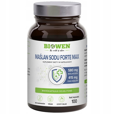Biowen Maślan Sodu 580 mg - Zdrowie dla Twoich Jelit, 100 Kapsułek