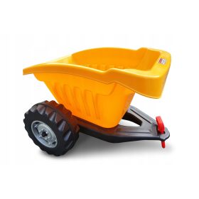   VELIKA TRAKTORSKA PRIKOLICA S VELIKIM PEDALAMA I METALNOM OSOVINOM, ŽUTA