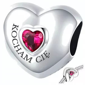    CHARMS SRCE kubični cirkonij ljubav VOLIM TE srebro 925 privjesak perle