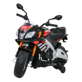   APRILIA TUONO V4 DJEČJI ELEKTRIČNI MOTOCIKL, CRNI + MP3 PLAYER + EVA KOTAČI