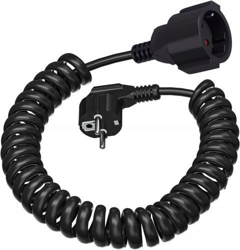  Schuko produžni kabel, sa zaštitnim kontaktom, spiralni kabel, rastezljiv od