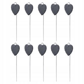    Etikete za biljke 10 kom. Viseće etikete od škriljevca Vrtni znakovi u obliku srca od škriljevca