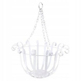    2 kom/set visećih metalnih držača za biljke za vrtnu garažnu košaru bijele boje