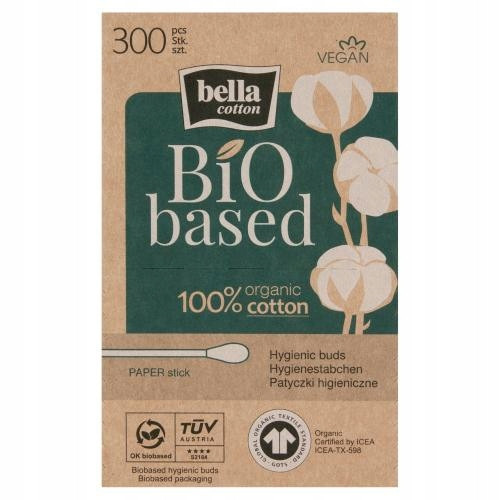 Bella organski pamučni papirnati štapići za higijenu, 300 kom.