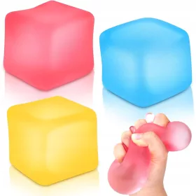    Squishy Stress Cube Stress Balls za djecu: 3 komada senzornih fidget igračaka