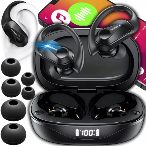  Bežične Bluetooth 5.3 in-ear gaming slušalice, crne Lenovo LP75
