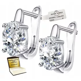   Elegantne srebrne naušnice s cirkonima Swarovski i gravurom za žene