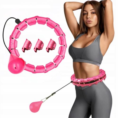 Hula Hoop za mršavljenje s utezima i cijevima, ružičasta za žene