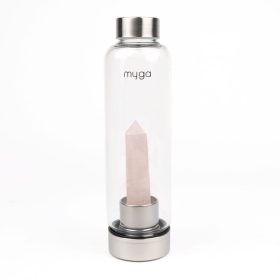  Staklena boca za vodu Myga sa ružičastim kvarcom 500ml