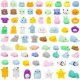 Mochi Squishy Fidget Igračka za Stres Reljef - Set od 72 Komada