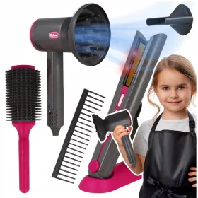   SET ZA DJEČJE FRIZIRANJE S SUSZARKOM 3U1, PROSTOWNICOM, ČETKOM I ČEŠLJEM