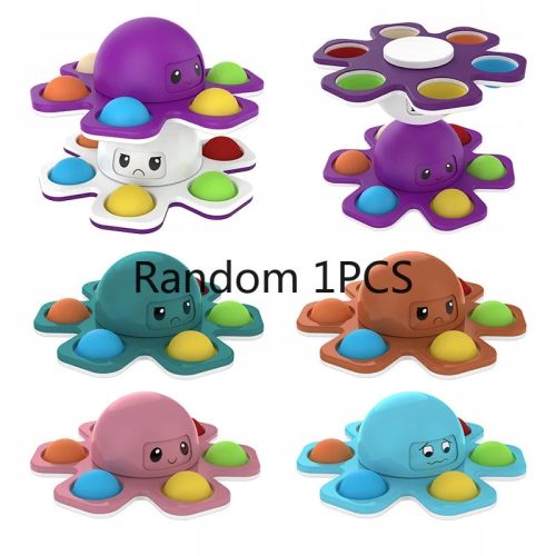 Smiješni Oktopus Vrteći Se Giro Ventil Fidget Gyro Tri Izraza Fidget Spin