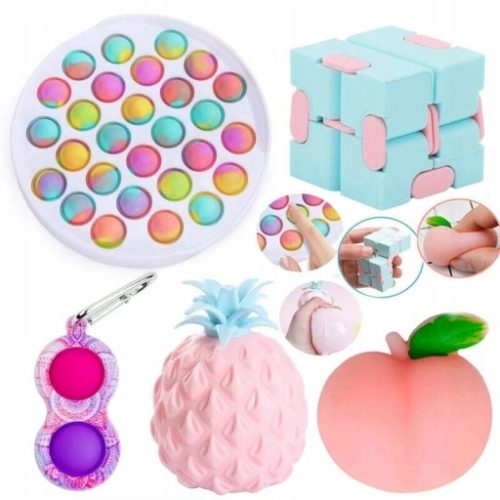 FIDGET IGRAČKA PUSH BUBBLE SIMPLE DIMPLE SET 5 KOM