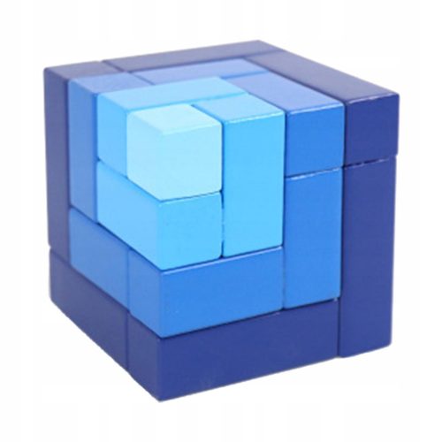 Drvene puzzle kocke igračke plave