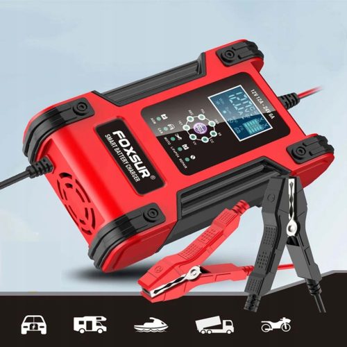  PUNJAČ BATERIJA ISPRAVLJAČ AUTOMATSKI 12V 24V 12/6A LCD POPRAVAK