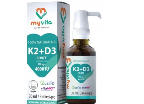 MYVITA Vitamin K2 + D3 FORTE, 30ml - Dodatak Prehrani s Vitaminima K2 i D3