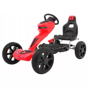    Grand Ride go-kart s pedalama za djecu 3+ Crvena + EVA kotači + Prilagodba f