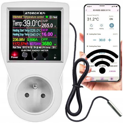 Elektronički Termostat WiFi Watcher Timer Aplikacijska Utičnica 230V 3680W