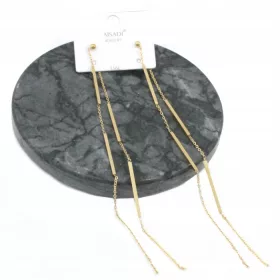   ZLATNE DUGE NAUŠNICE SA 14 cm LANCOM ŠTAPIĆA IZ KIRURŠKOG ČELIKA AISADI