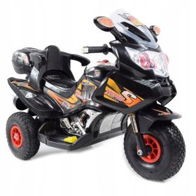   Super-Toys Crni Mega Motor sa 4 Brzine, 2 Snažna Motora, Naslon za Leđa, Napuhana Kola