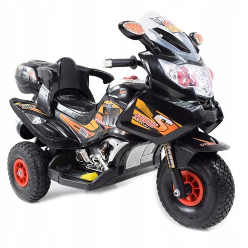 Super-Toys Crni Mega Motor sa 4 Brzine, 2 Snažna Motora, Naslon za Leđa, Napuhana Kola