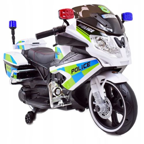 SUPER-TOYS Mega Motor Policija Na Baterije, Bijeli, Plavi, Zeleni do 70 kg