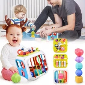 7 U 1 MONTESSORI IGRAČKE ZA BEBE SA ŠARENIM KOCKAMA