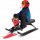 SKI SLED Metalni sanjki za snijeg sa kočnicom i protukliznim sustavom 114*38cm, CRVENI, tradicionalni