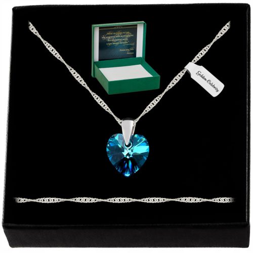 SREBRNI LANAC SA SWAROVSKI SRCEM 925 ZA ŽENE - ELEGANTAN NAKIT ZA MAJKU