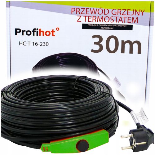 GRIJAČI KABL SA TERMOSTATOM za oluk cijevi 230V | 480W | 30M