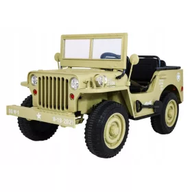    Retro jaki vojni automobil za 3 djece Matcha + 4x4 pogon + spremište + EVA