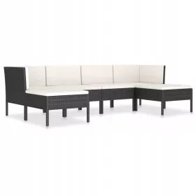   Set vrtnog namještaja od rattana RelaxBlack, 6 dijelova, crna boja