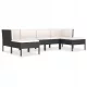 Set vrtnog namještaja od rattana RelaxBlack, 6 dijelova, crna boja