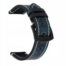 24mm tamnoplavi remen za sat od prave kože s teleskopima